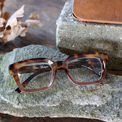 Læsebriller m. leopardmønster inkl. etui mocca og sort by Chic Antique