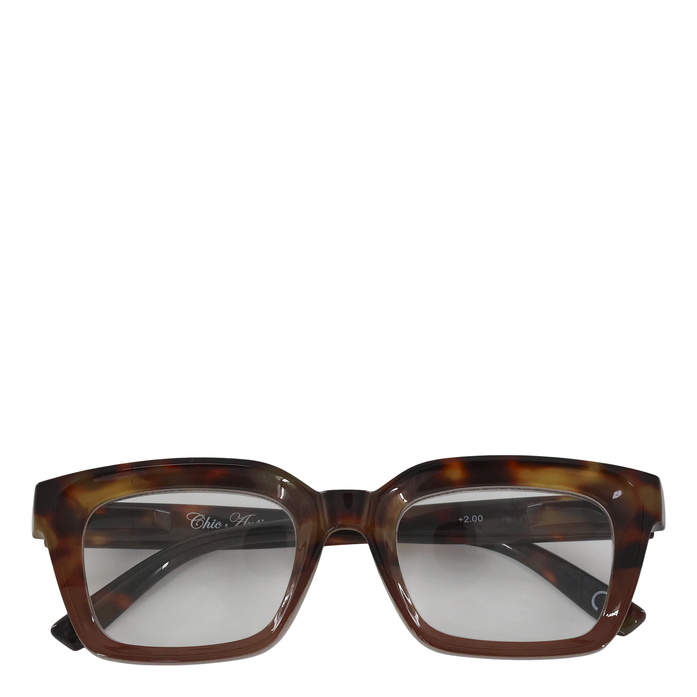 Læsebriller m. leopardmønster inkl. etui mocca og sort by Chic Antique