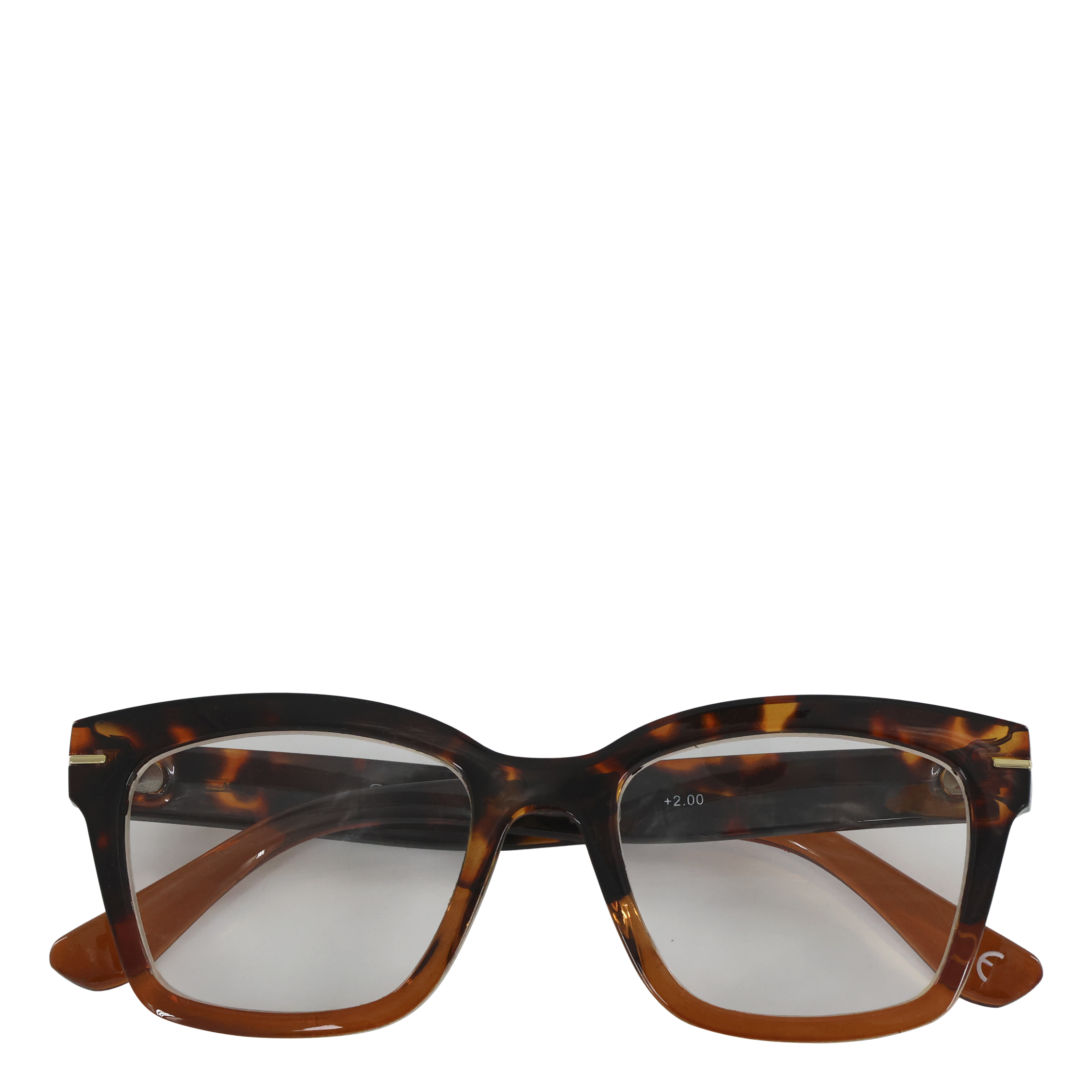 Læsebriller m. gulddekor inkl. etui mocca og sort by Chic Antique