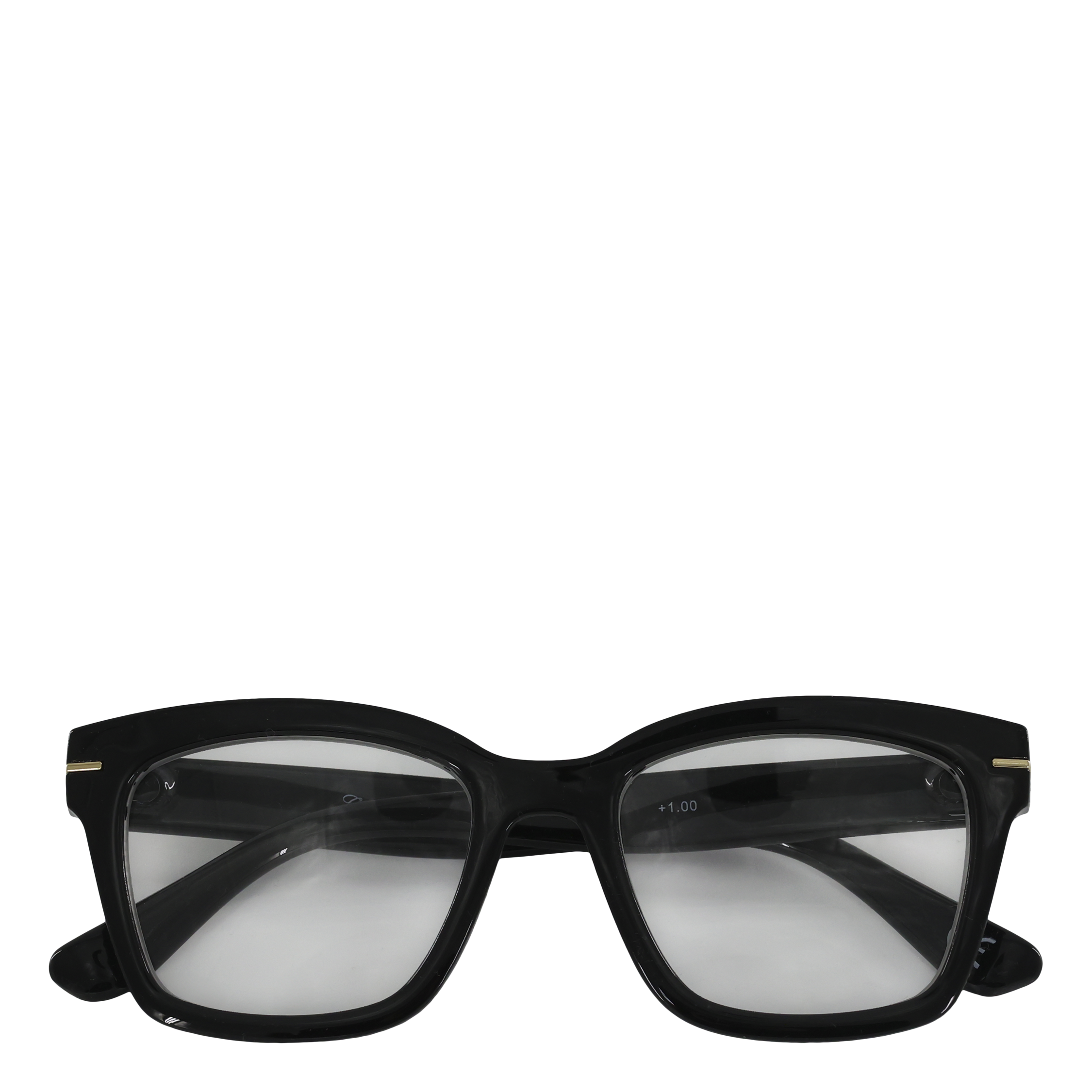 Læsebriller m. gulddekor inkl. etui sort by Chic Antique