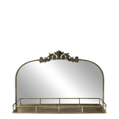 Spejl m. hylde og dekor, H56/L85/B16 cm antique messing by Chic Antique