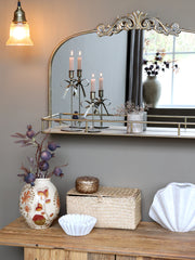 Spejl m. hylde og dekor, H56/L85/B16 cm antique messing by Chic Antique