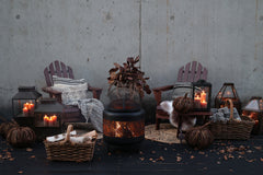 Lanterne m. mønster, H53/L34/B34 cm antique messing