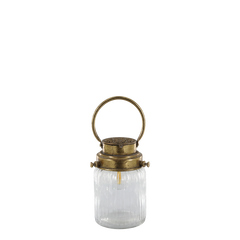 Fransk Staldlanterne med pære Antik Messing 18x12 cm by Chic Antique