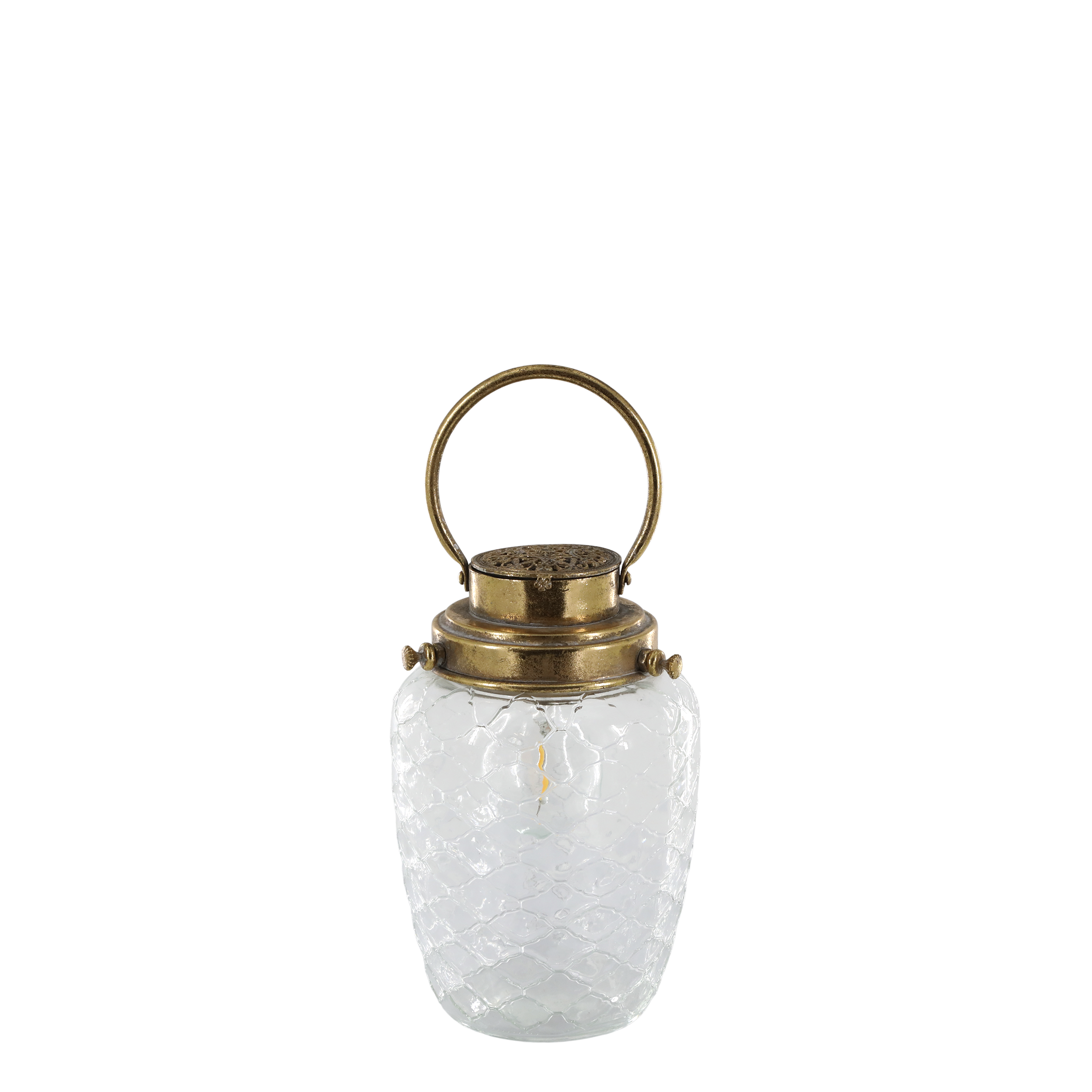 French Stable Lantern med pære 23x15,5 cm Antik messing by Chic Antique