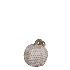 Pumpkin med guld 6,5 x 7,5 cm Antique Latte dekorationsgræskar by Chic Antique