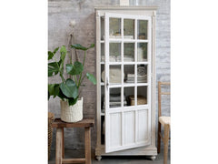 Gl. Vitrineskab m. 1 låge, 173xL66x37,5 cm antique hvid by Chic Antique