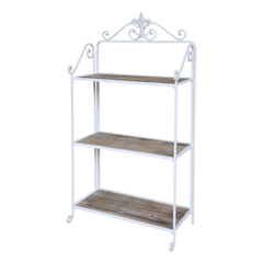 Reol m. 3 hylder i træ 120xL63xB34 cm antik hvid by Chic Antique
