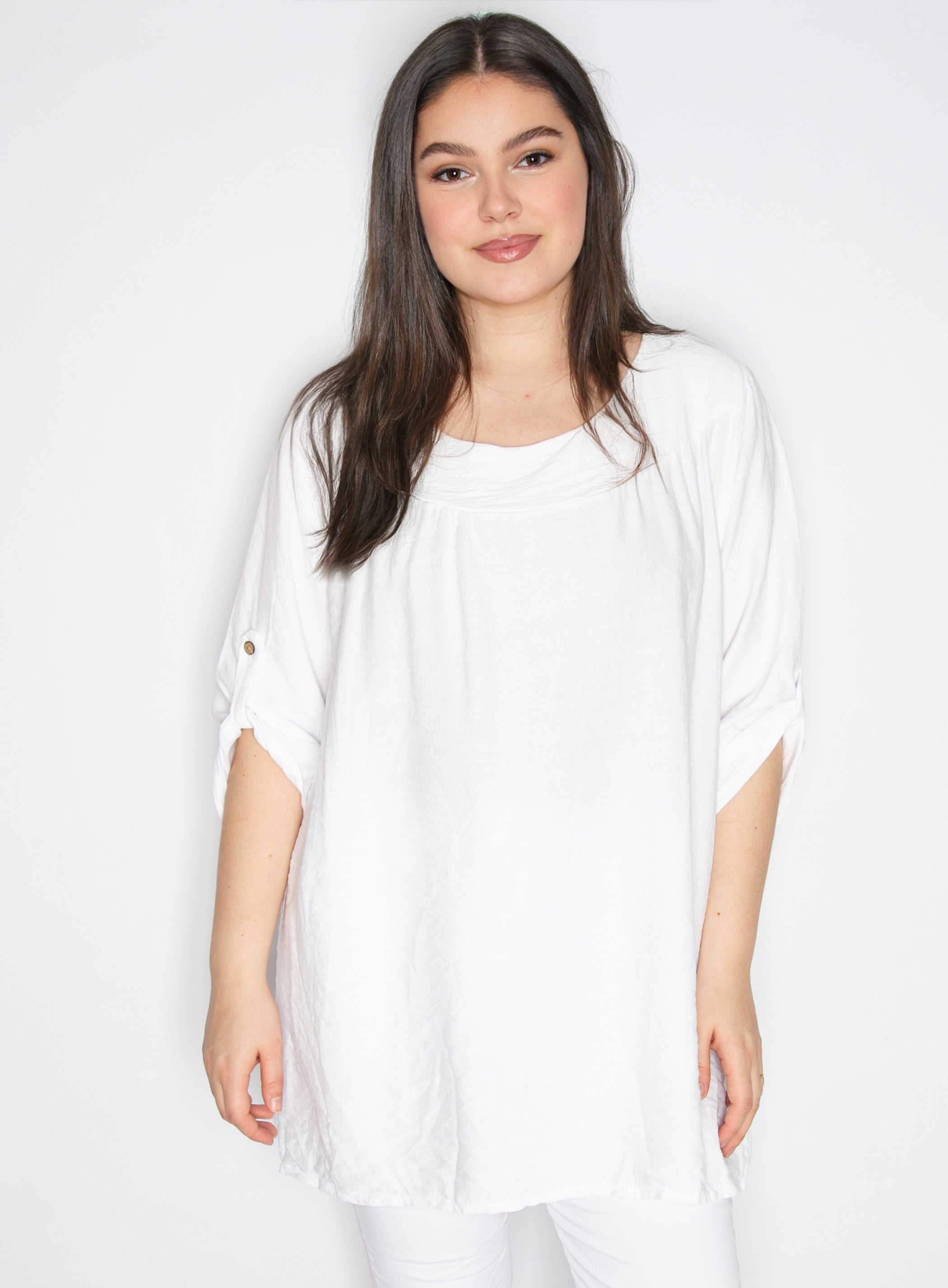 Bluse med sød facon - Brystmål 124cm - Viskose by Link Moda
