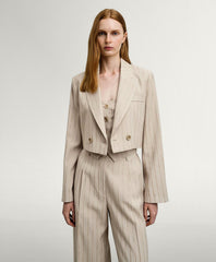 Access Fashion Cropped blazer med glitterstriber by Access Fashion