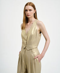 Access Fashion Metallic linen vest by Access Fashion