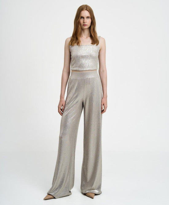 Access Fashion Viddebukser med metallisk effekt by Access Fashion