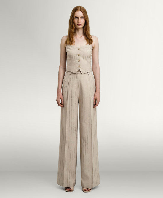 Access Fashion Viddebukser med glitterstriber by Access Fashion