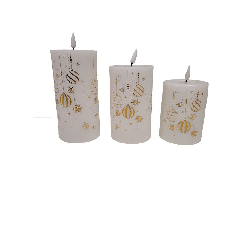 Jule LED Bloklys Pakke Guld (Sæt med 3 stk.) by Deluxe