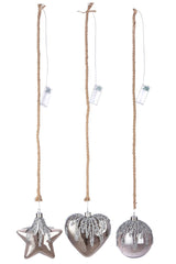 Julepynt med LED og glitter 18 cm by Gilde