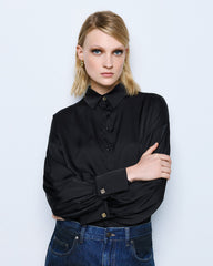 Access Satinskjorte med pufærmer by Access Fashion