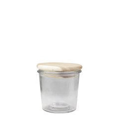 Vallet Opbevaringsglas m. Trælåg 9x9,5 cm – Klar by Chic Antique