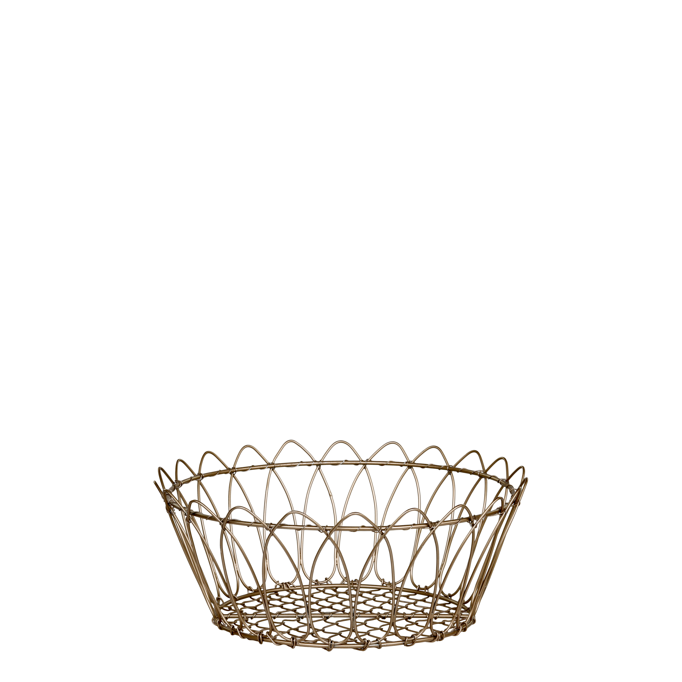 Fil de fer Kurv, H11,5/Ø27 cm antique messing by Chic Antique