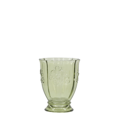 Saint-Émilion Glas m. mønster 10,5x8,5 cm oliven by Chic Antique