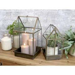 Væksthus 38x21x21 cm antique messing by Chic Antique