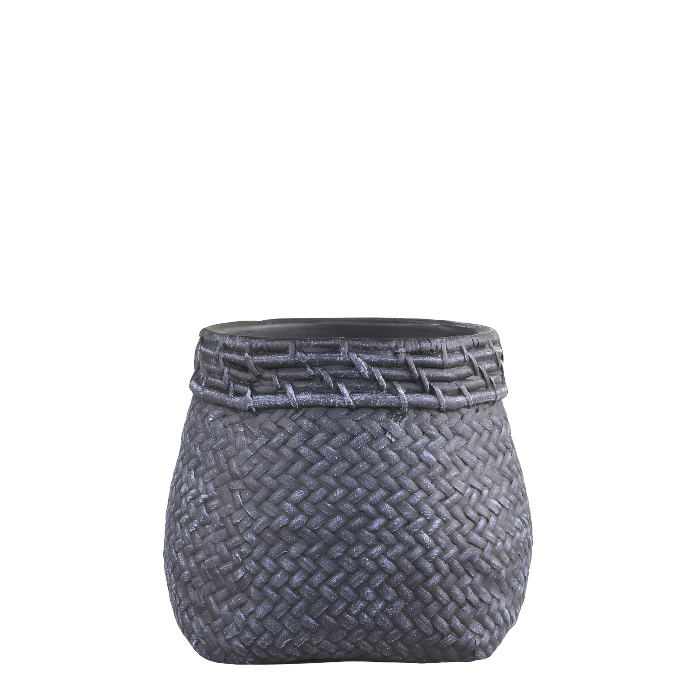 Corte Planter med fletmønster 15,5x17 cm antik kul by Chic Antique