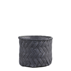 Corte Planter med fletmønster – 11,5x13,5 cm antik kul