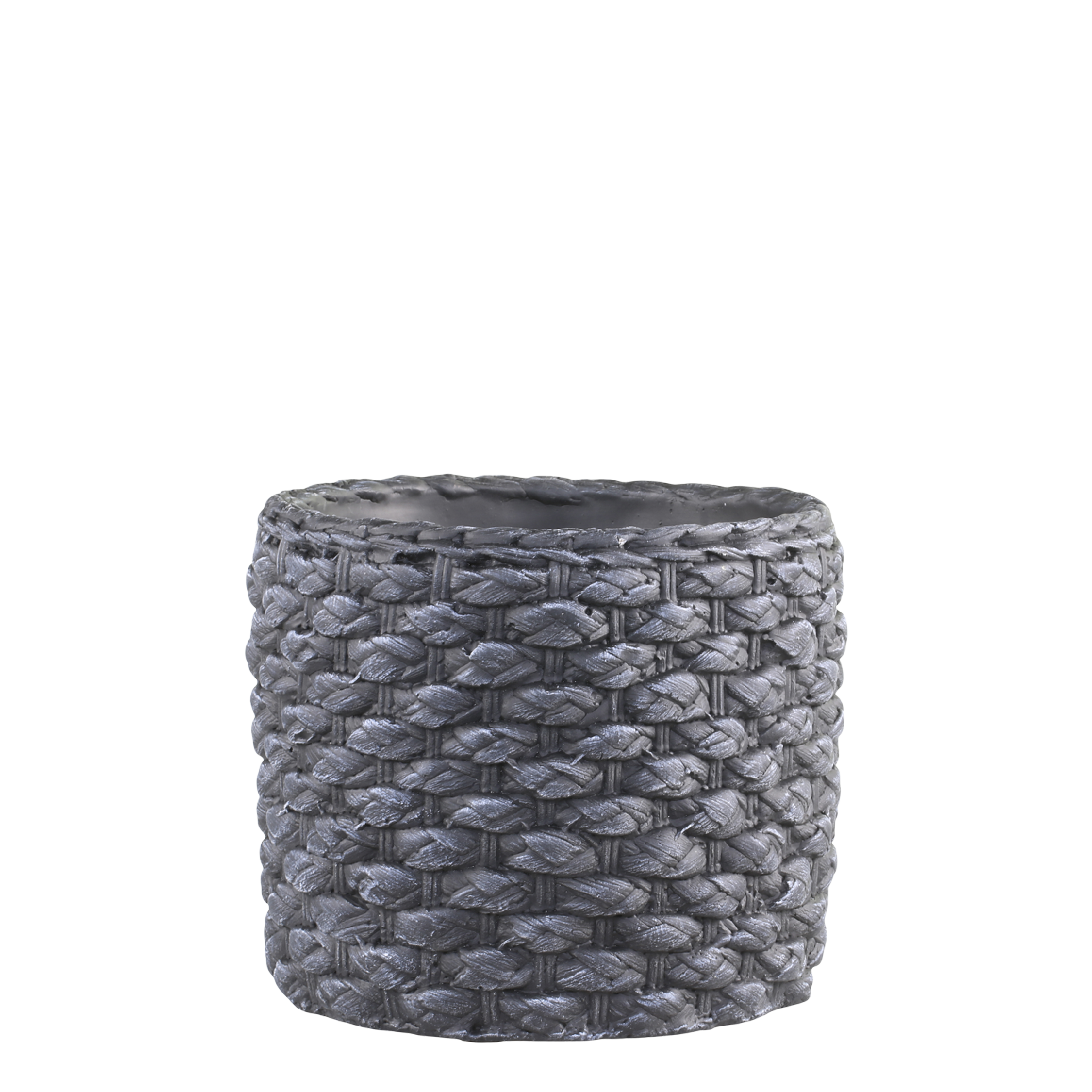 Corte Planter med flettet mønster 17 x 18,5 cm Antique Coal urtepotte by Chic Antique
