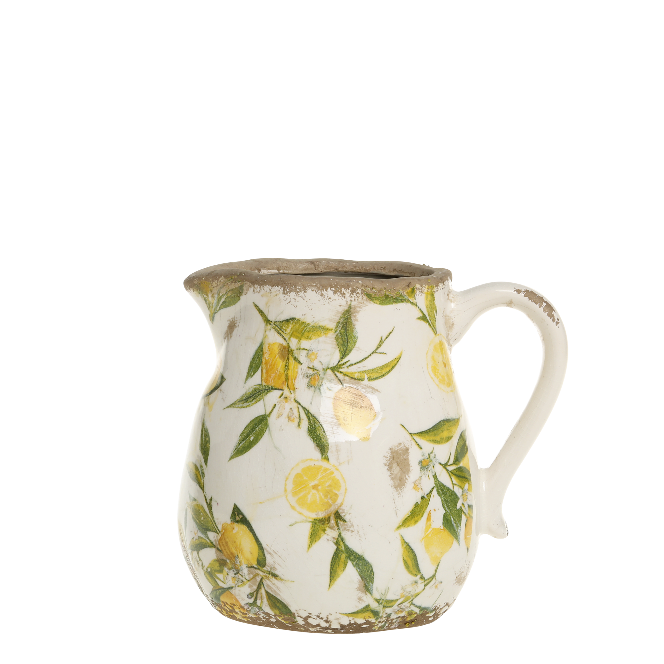 Limone Jug m. citronmotiv 16x13 cm – Creme (Levering primo maj) by Chic Antique