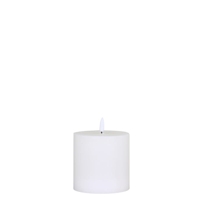 Bloklys LED 10x10cm hvid by Chic Antique