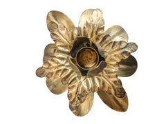 Lysholder m. blade, 14x13,5x13,5 cm antique messing by Chic Antique