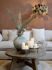 Lampe m. blomsterdekor, H33/Ø51 cm antique messing by Chic Antique