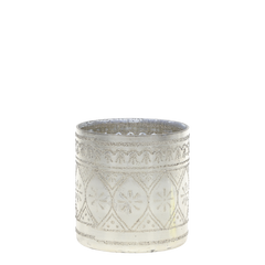 Hurricane med mønster 10x9,5 cm, Antique Sølv by Chic Antique