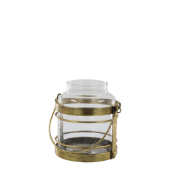 Elegant Glaslanterne med Messinglook Perfekt til Hyggebelysning by Chic Antique