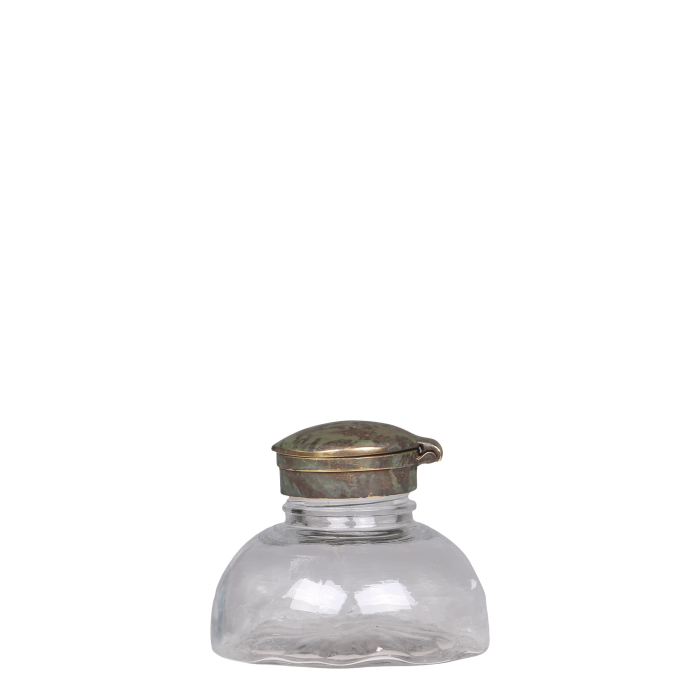 Fransk vase med låg 6,5x8 cm antique messing by Chic Antique