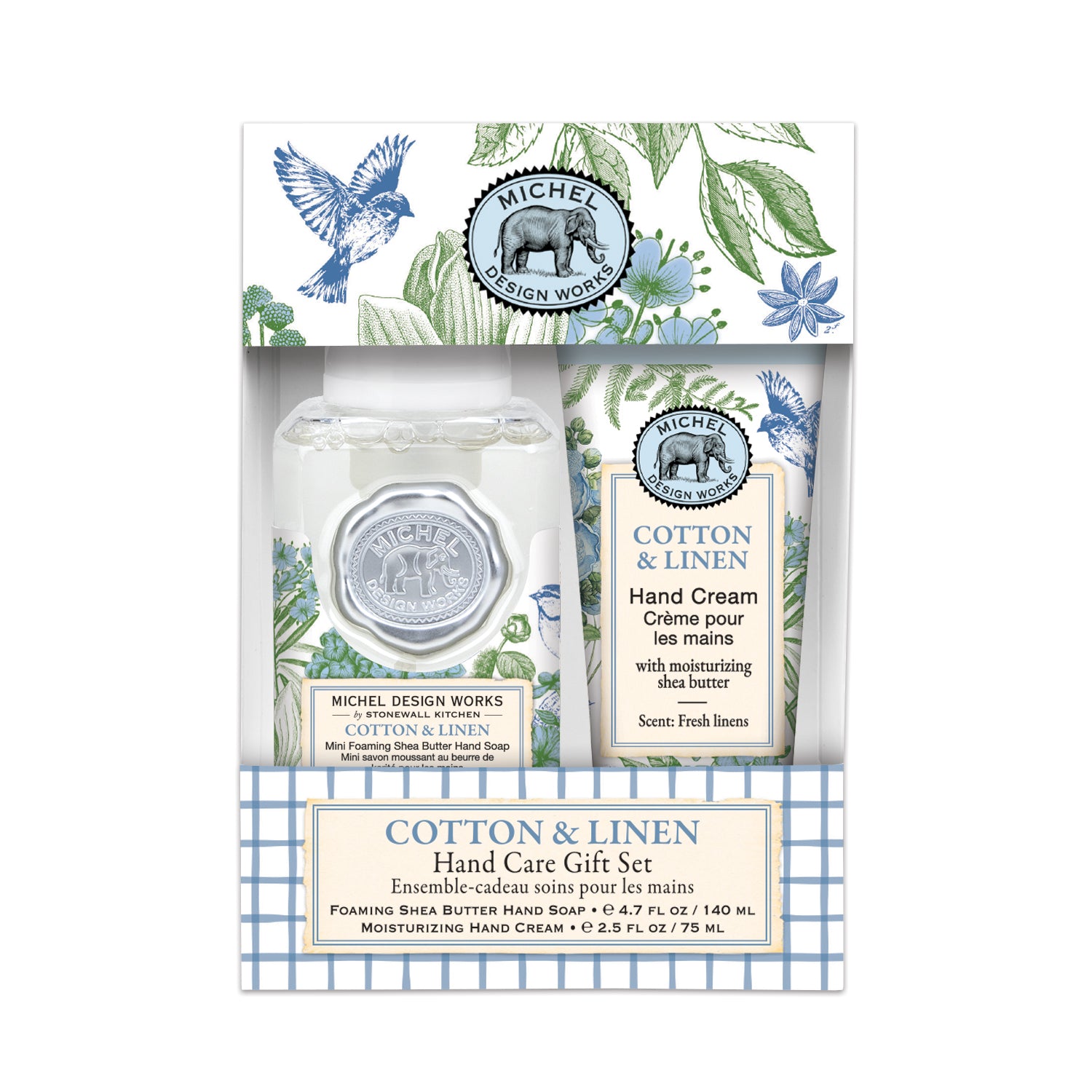 Michel Design Works Gavesæt Cotton & Linen skumsæbe og håndcreme 140/75ml by Michel Design Works