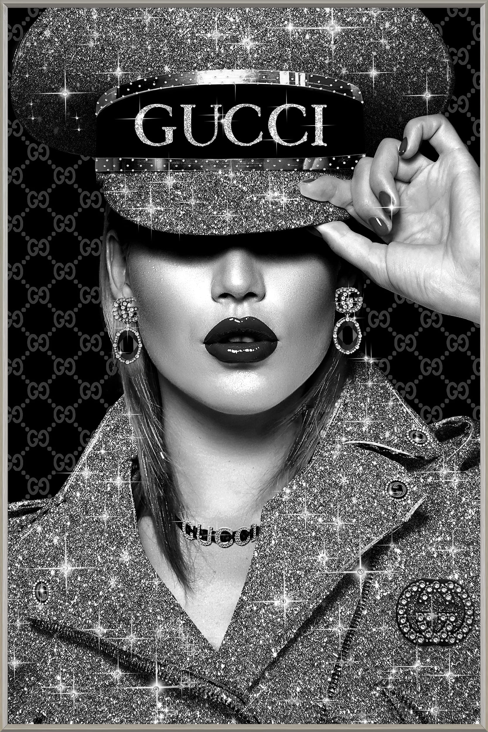 Indrammet vægmaleri Greeting Lady 80x120 cm by L.C Wholesaler