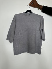 Strikbluse med bling by Z-Studio