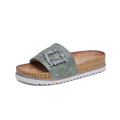 Slip on sandaler med bling spænde by Krone 1