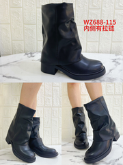 Sorte støvler med fold - Ingen returret by Krone 1