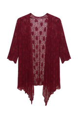 Hullet cardigan med bindebånd by NDJ