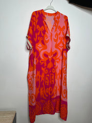 Mønstret kjole med rib ærme - ITJULI25 by Aster