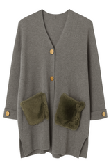 Cardigan Pelslommer - Brystmål 150cm