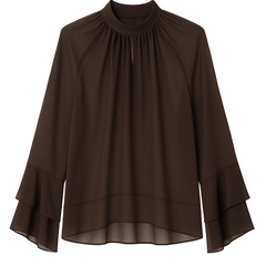 Klassisk Højhalset Bluse - Brystmål 130cm