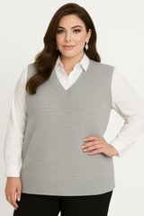 Strikket vest v-hals og bling by Krone 1