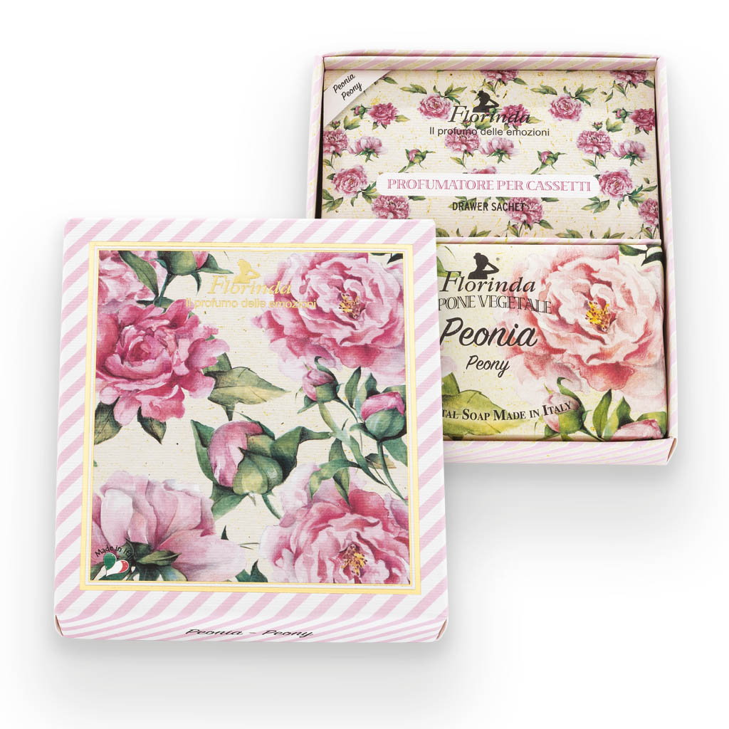 Michel Design Works Gaveæske med sæbe og duftposer – Peonia by Michel Design Works