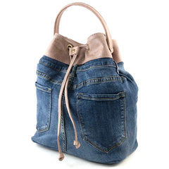 Denim lædertaske Teresa