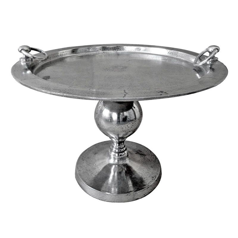 Sølvfarvet bord med håndtag 69x69x48cm by Hazenkamp