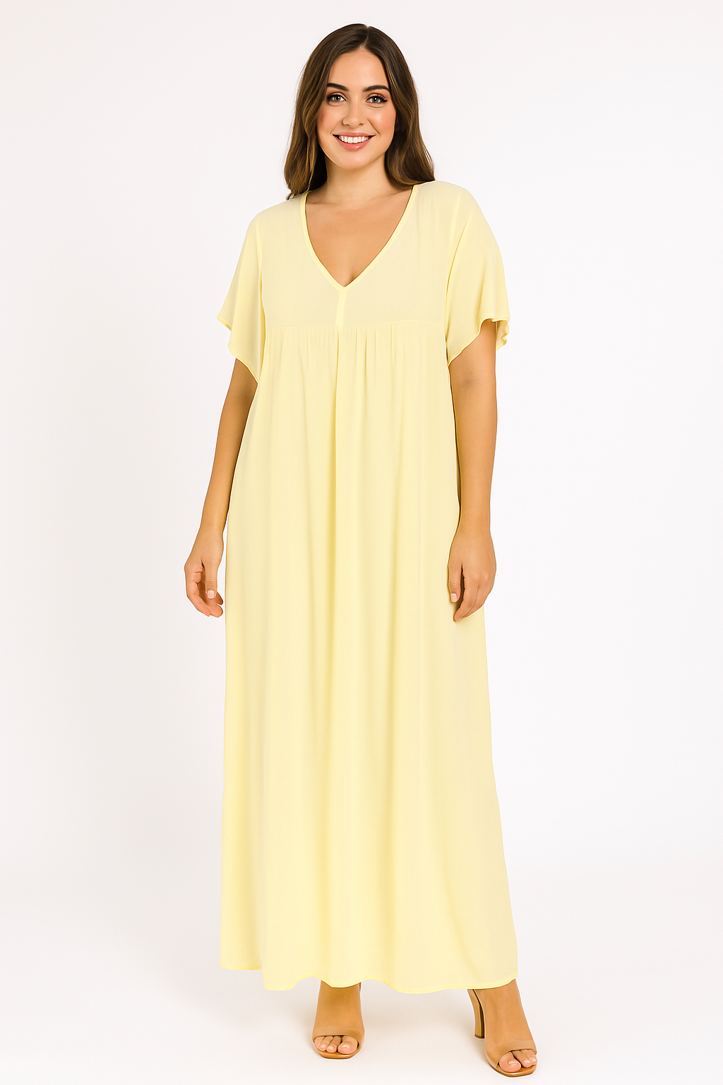 Lang kjole med v udskæring - ITJULI25 by Sabrina