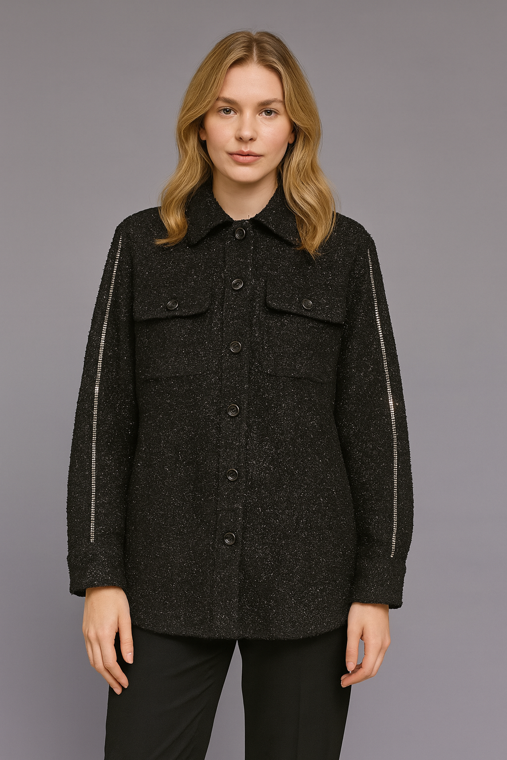 Access Lang tweedjakke by Access Fashion