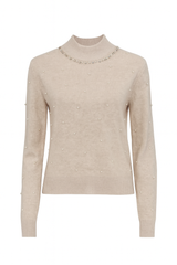 Turtleneck m. Perledetaljer - Ingen Returret by Livia